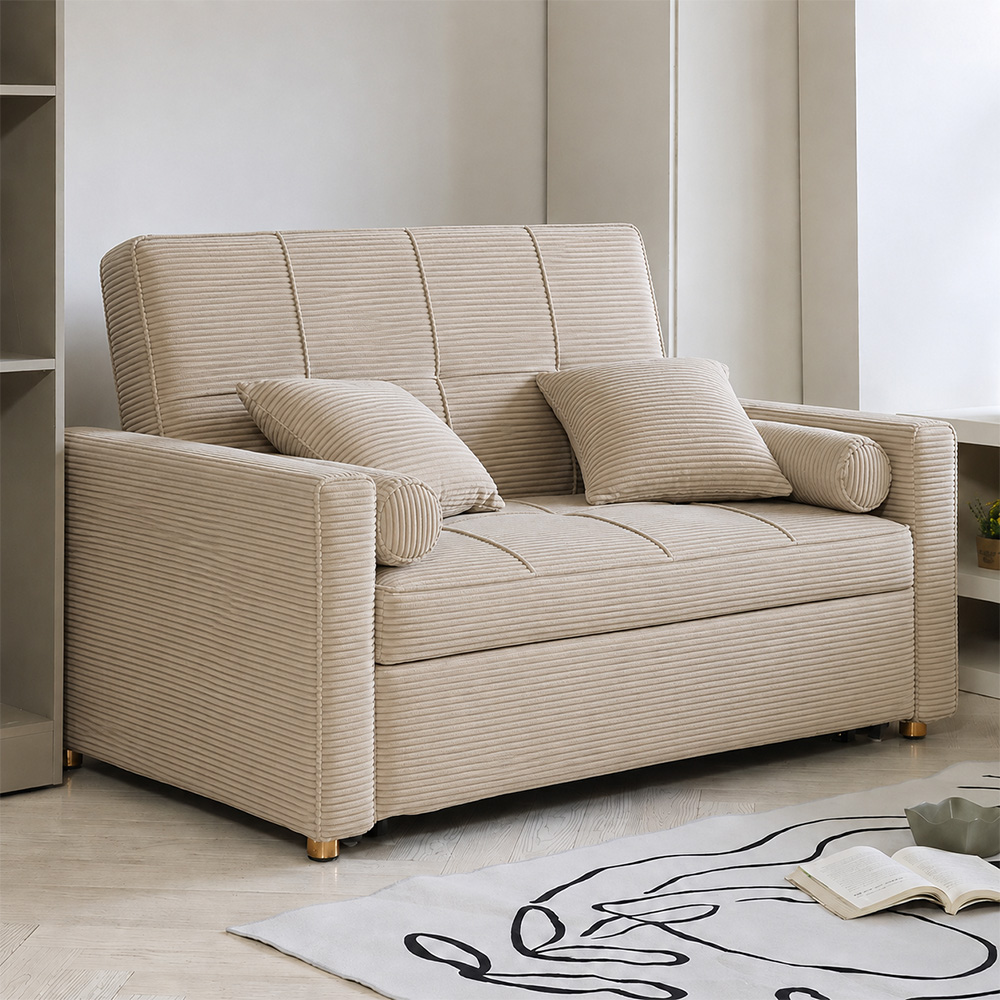 Convertible Pull Out 2 Seater Sleeper Sofa Bed