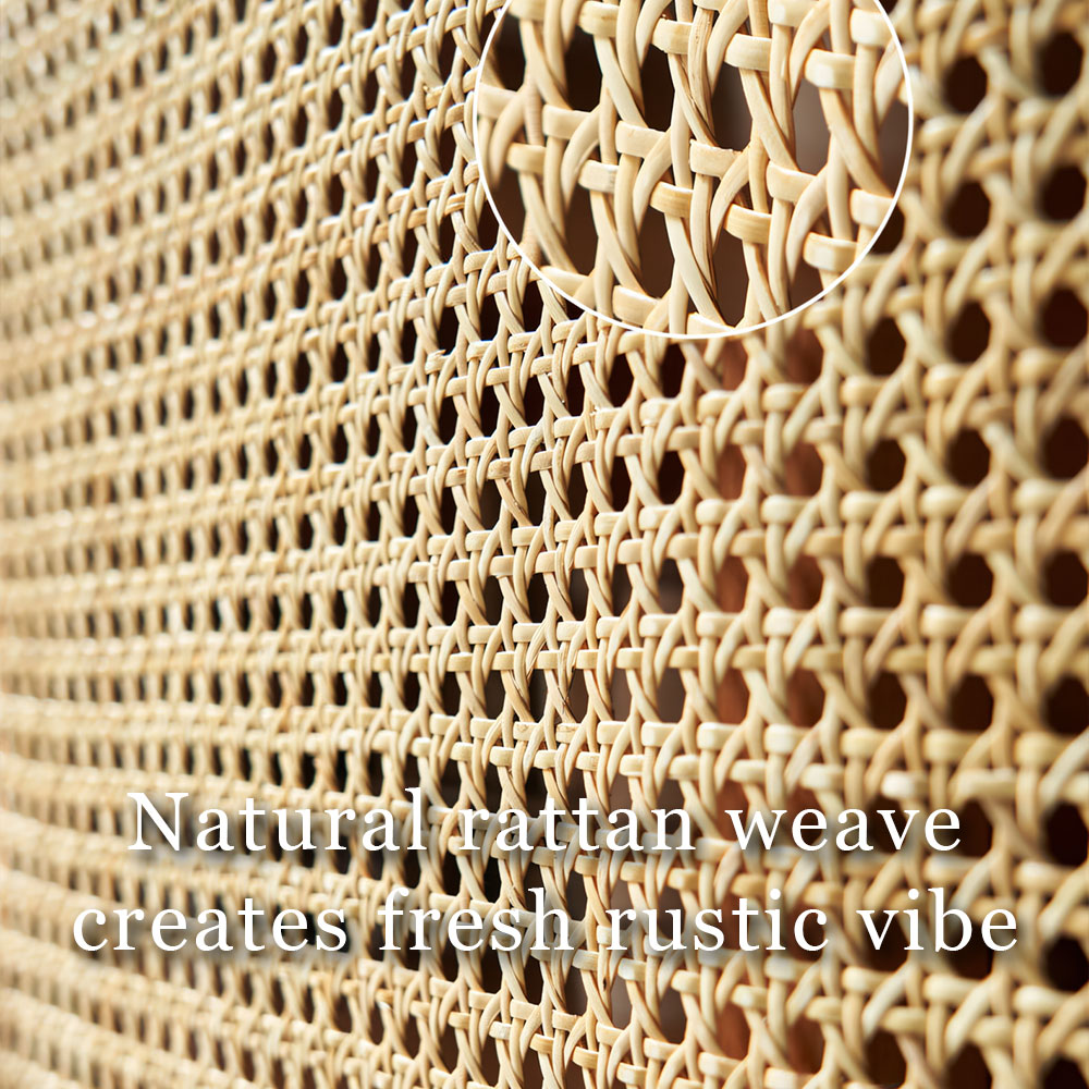 39.4" Rattan Doors Ash Wood Accent Sideboard Cabinet