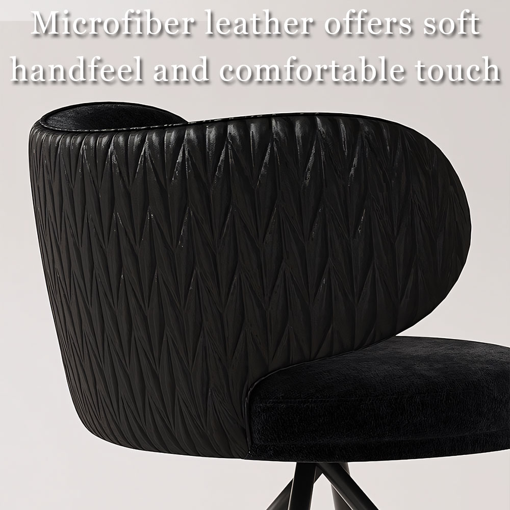  Linen Fabric 180 Swivel Accent Dining Chair with Leather Back 1 Piece
