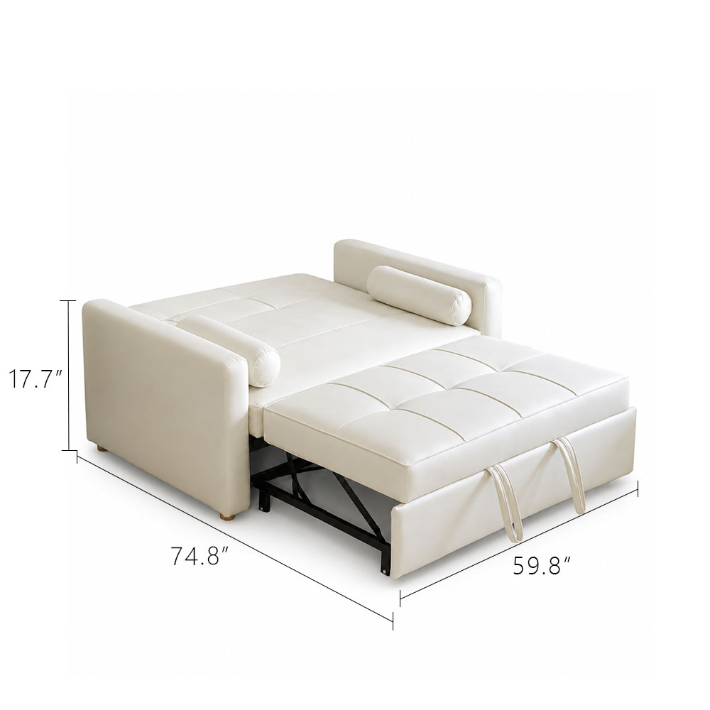 Convertible Pull Out 2 Seater Sleeper Sofa Bed