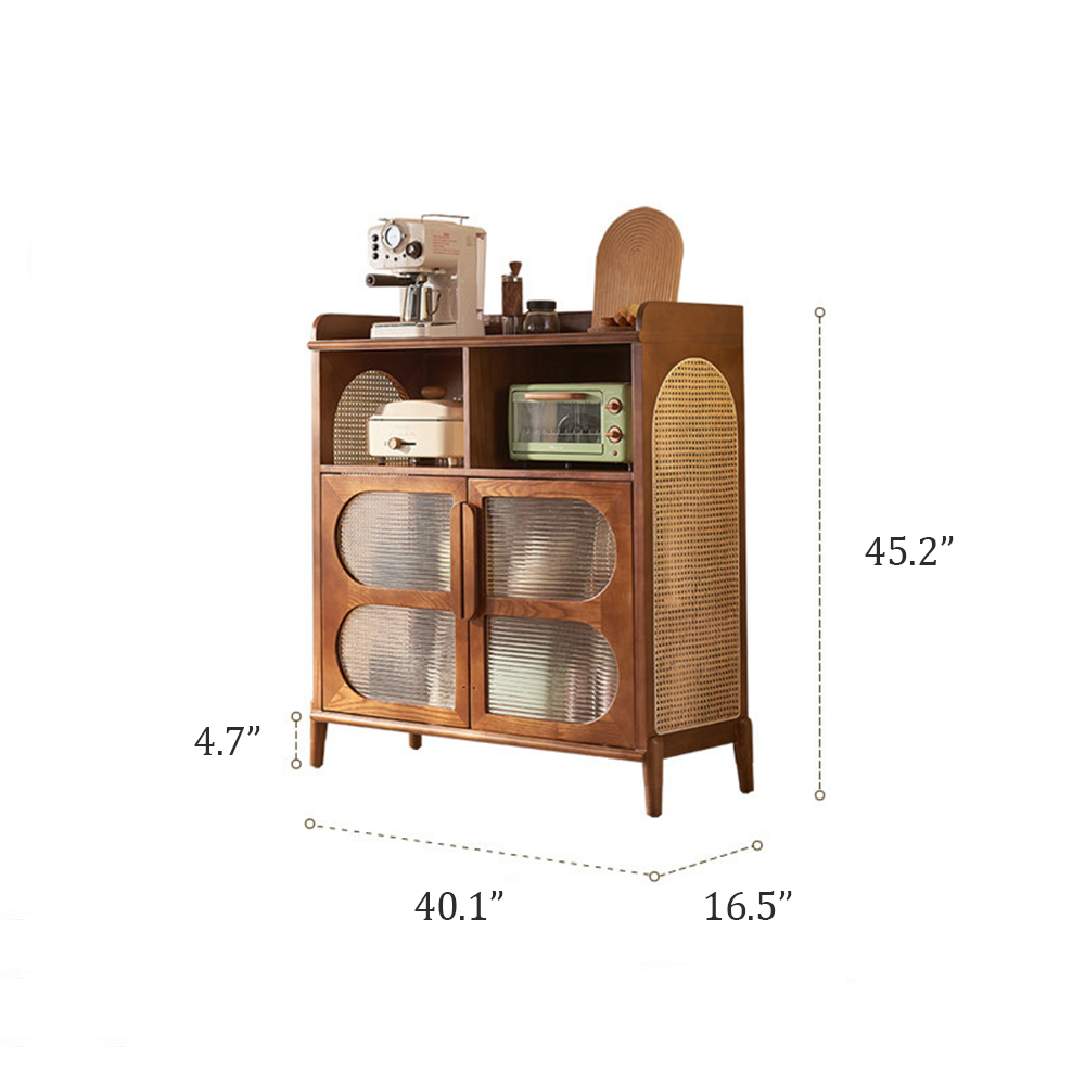 40.1" Ash Wood domestic Sideboard Accent Storage Cabinet 