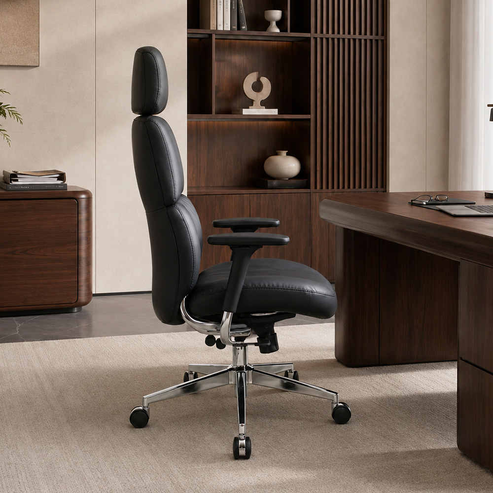 Sliding 4 Lock PU Leather Boss Office Chair