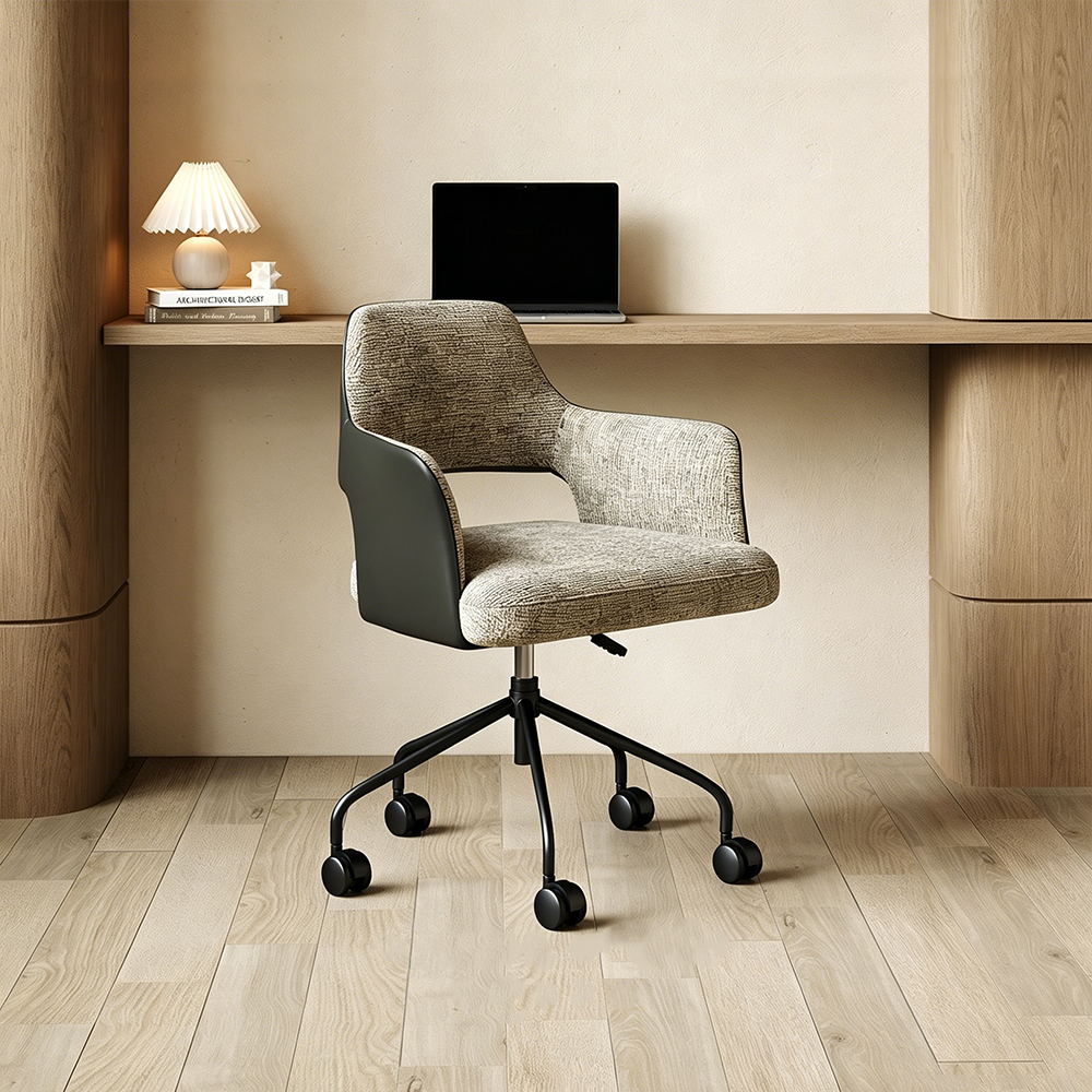 PU Linen 360 Swivel Height Adjustable Rolling Office Chair 1 Piece