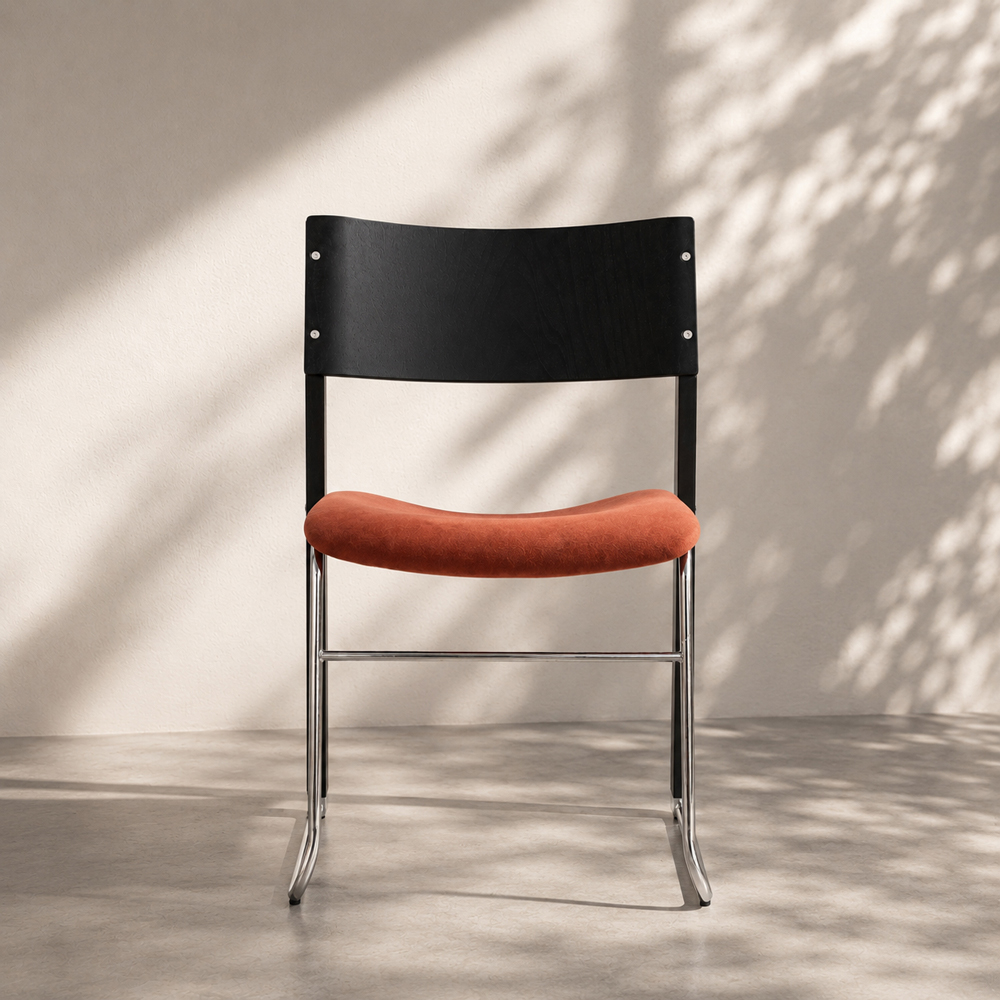 Ergonomic Concave Velvet Pad Polished Chrome Frame Side Dining Chair (Set of 2)