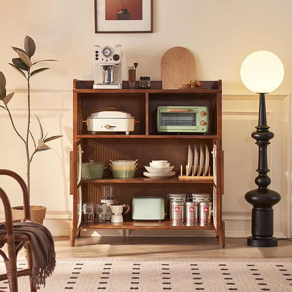 40.1" Ash Wood domestic Sideboard Accent Storage Cabinet 