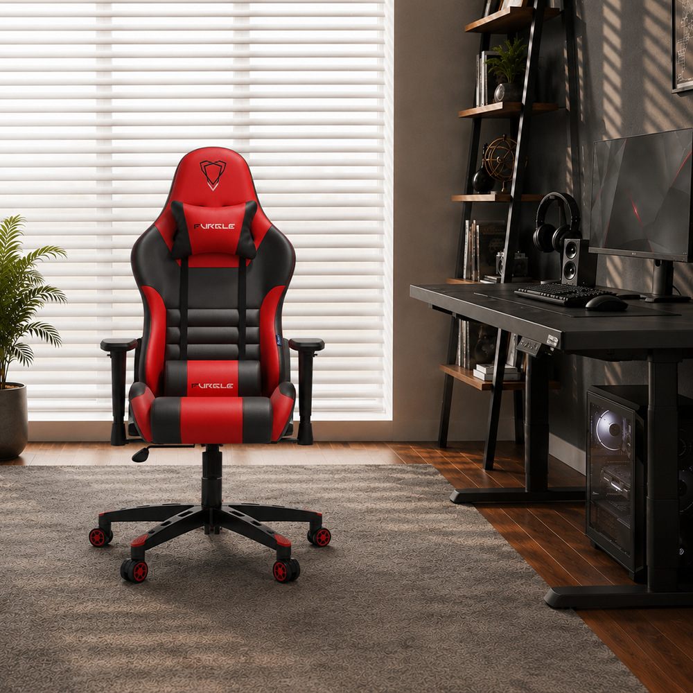 Ergonomic PU Leather Gaming Chair 2D Adjustable Armrests