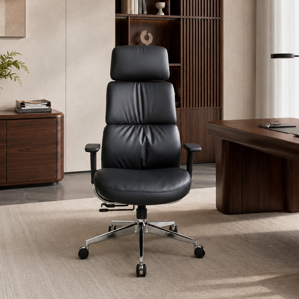 Sliding 4 Lock PU Leather Boss Office Chair