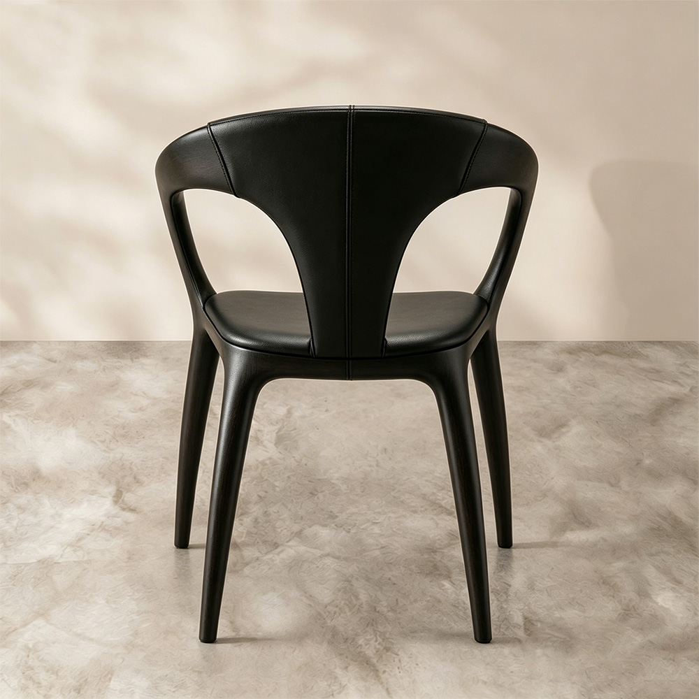 Stain Resistant Faux Leather Tapered Wood Leg Minimalist Dining Chair 1 Piece