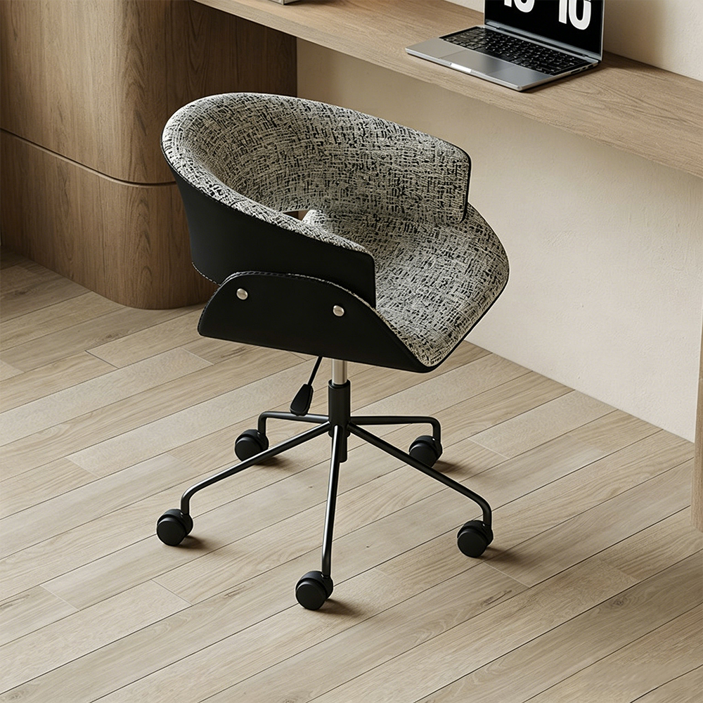 Linen PU Upholstery Carbon Steel Base Rotatable Office Chair 1 Piece