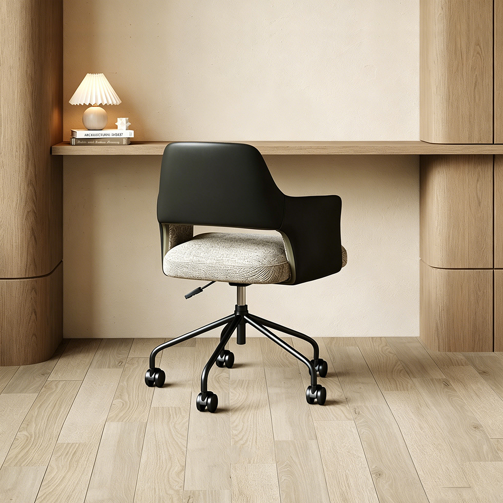 PU Linen 360 Swivel Height Adjustable Rolling Office Chair 1 Piece