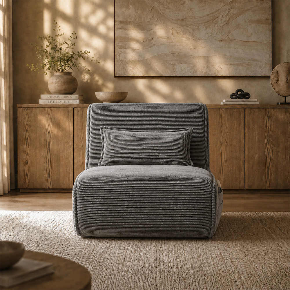 Corduroy 2 In 1 Convertible Storage Sleeper Lounge Chair