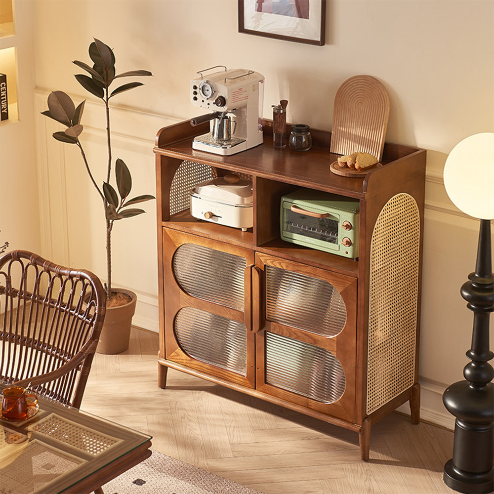 40.1" Ash Wood domestic Sideboard Accent Storage Cabinet 