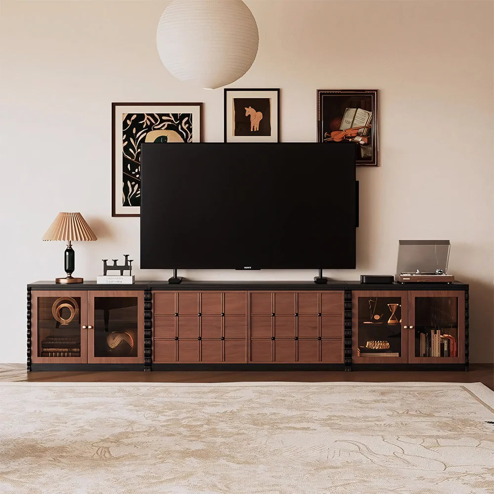Modular Wooden TV Stand Set