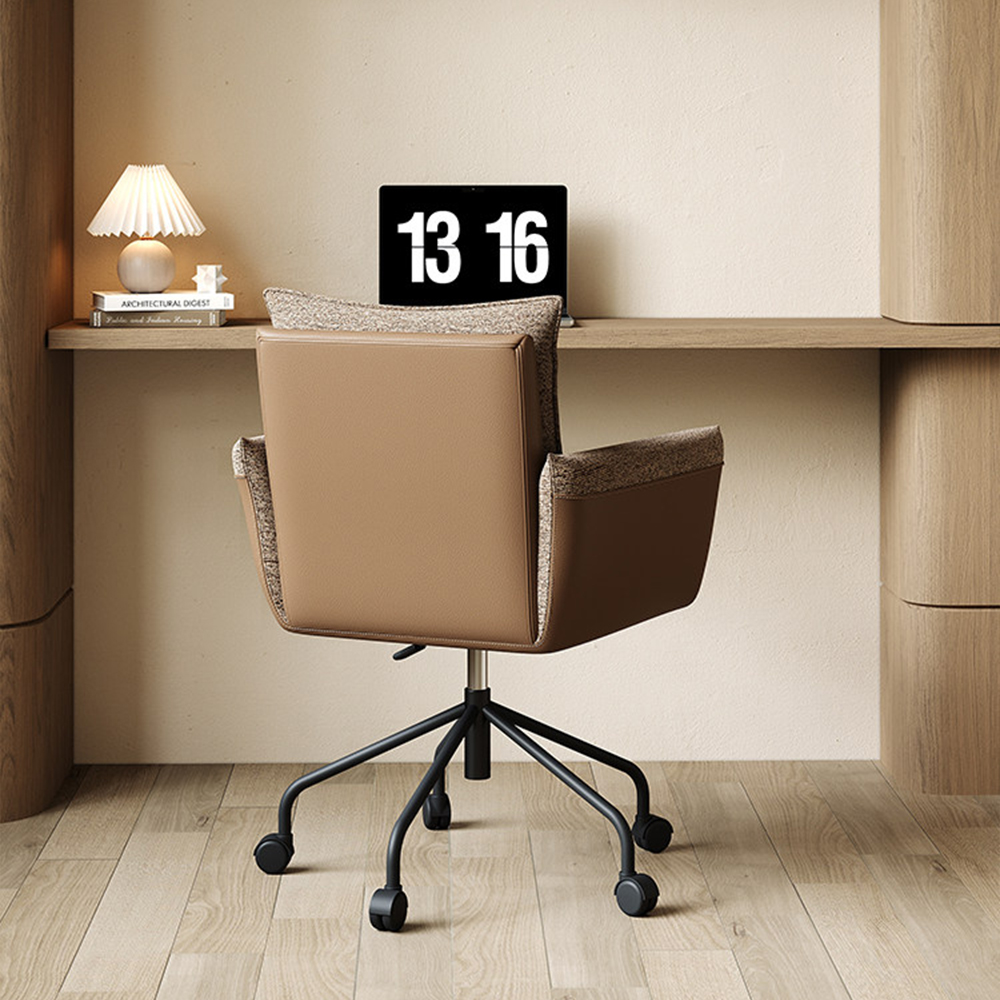 360 Swivel Height Adjustable Linen Upholstery Office Chair 1 Piece