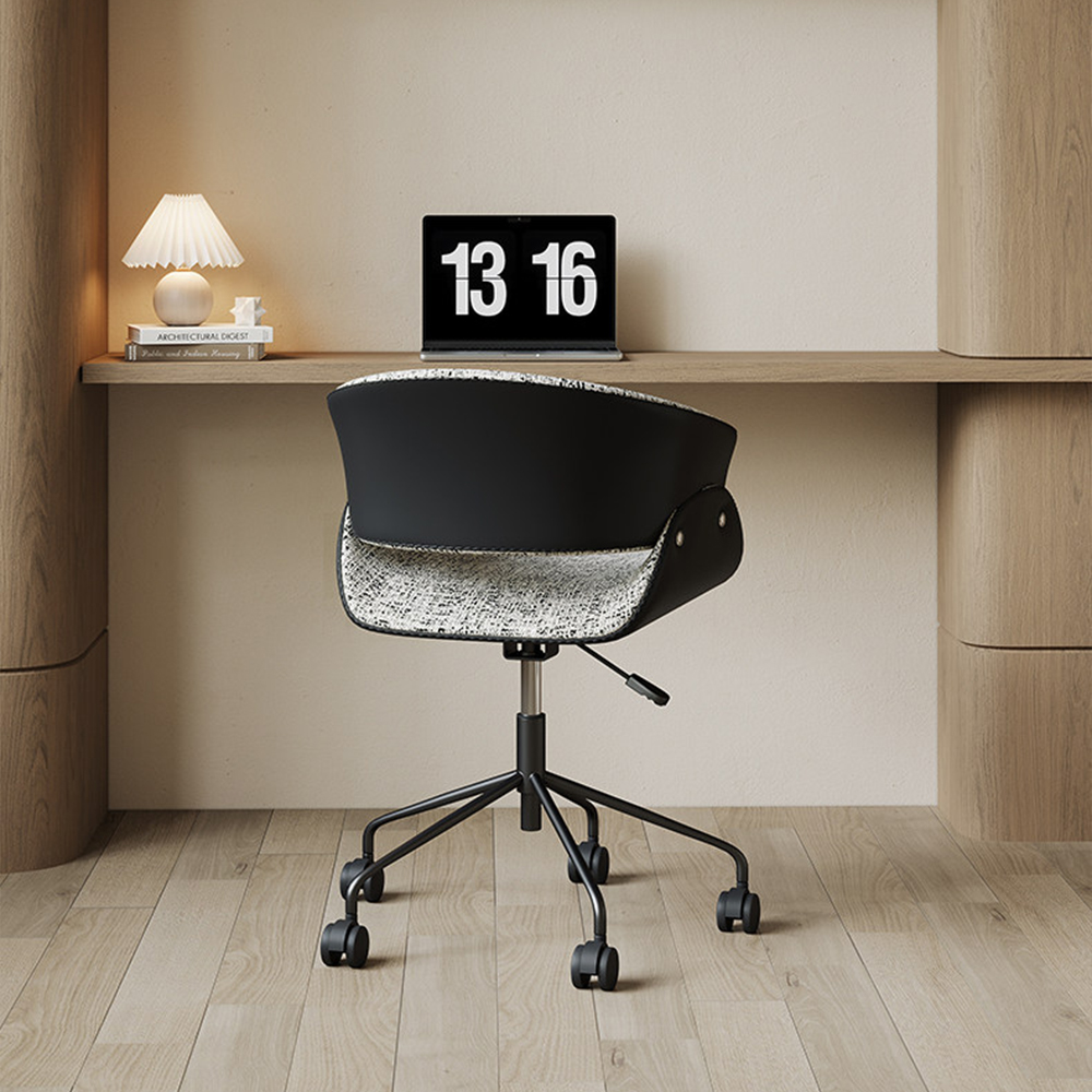 Linen PU Upholstery Carbon Steel Base Rotatable Office Chair 1 Piece