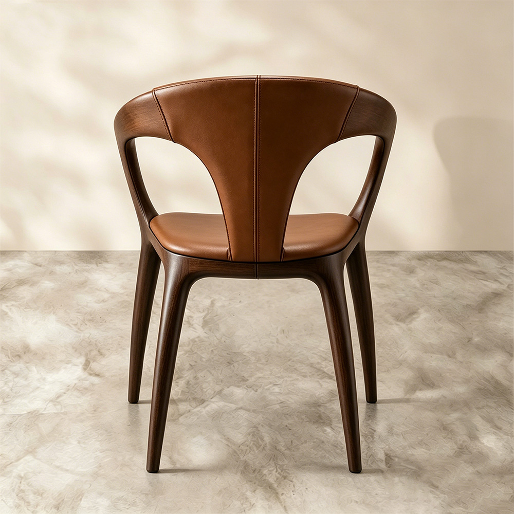 Stain Resistant Faux Leather Tapered Wood Leg Minimalist Dining Chair 1 Piece
