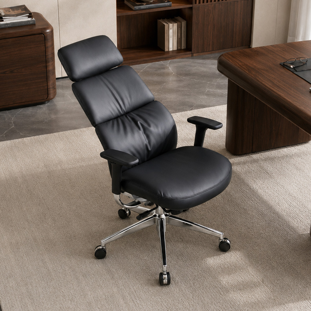 Sliding 4 Lock PU Leather Boss Office Chair