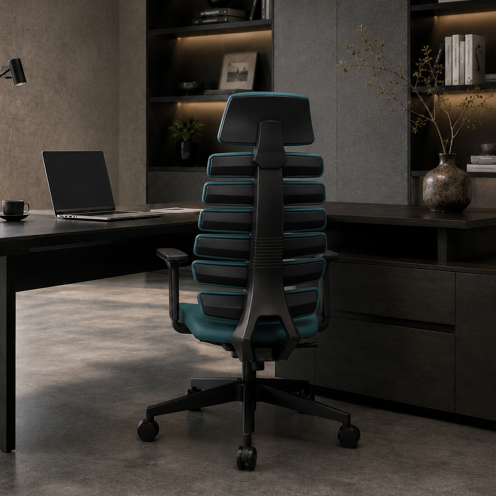 PU Leather Home Office Chair with 3D Armrests & Synchro-Tilt Mechanism