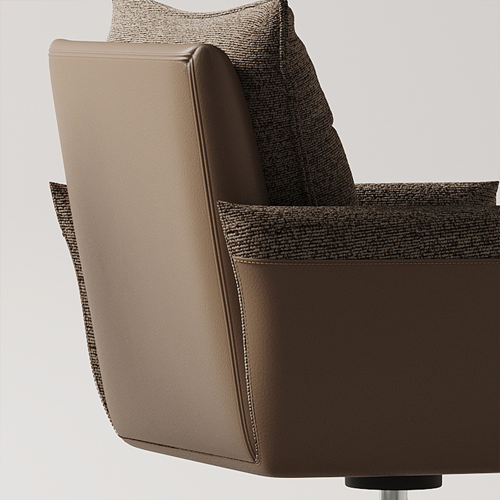 360 Swivel Height Adjustable Linen Upholstery Office Chair 1 Piece