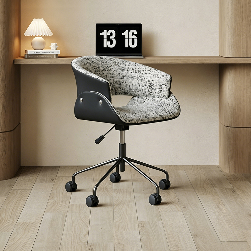 Linen PU Upholstery Carbon Steel Base Rotatable Office Chair 1 Piece