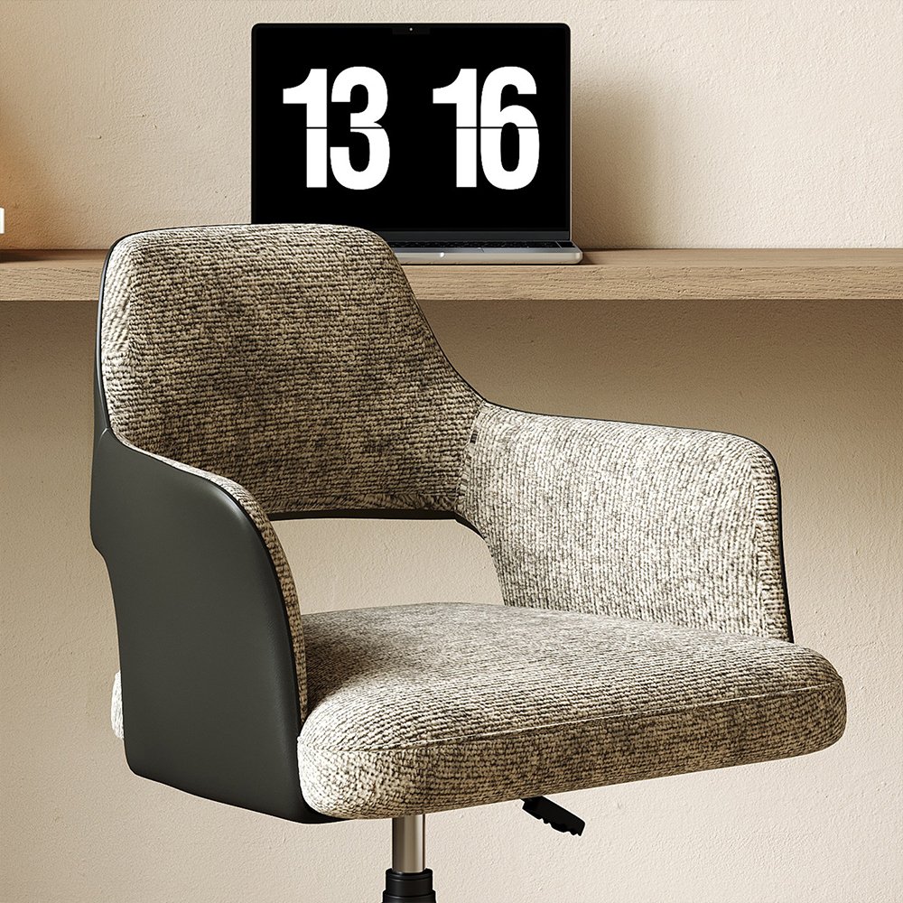 PU Linen 360 Swivel Height Adjustable Rolling Office Chair 1 Piece