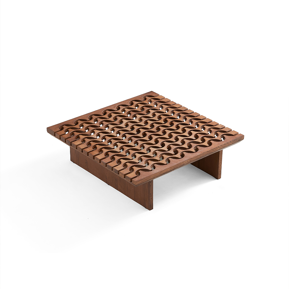 Premium Walnut Veneer Ash Wood Square Living Room Center Table