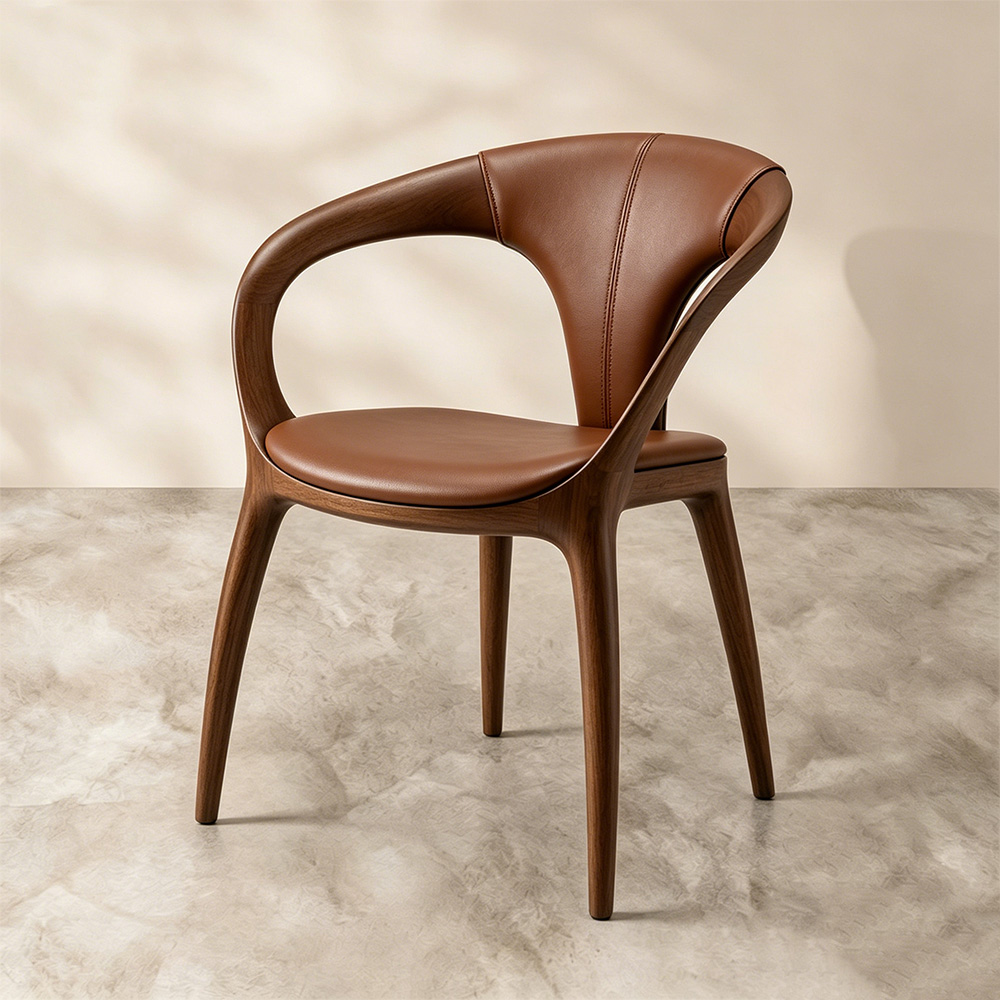 Stain Resistant Faux Leather Tapered Wood Leg Minimalist Dining Chair 1 Piece