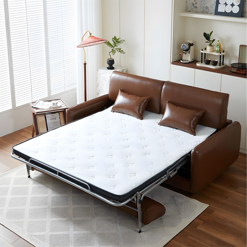 An unfolded Arrtle sleeper sofa in a modern living room.