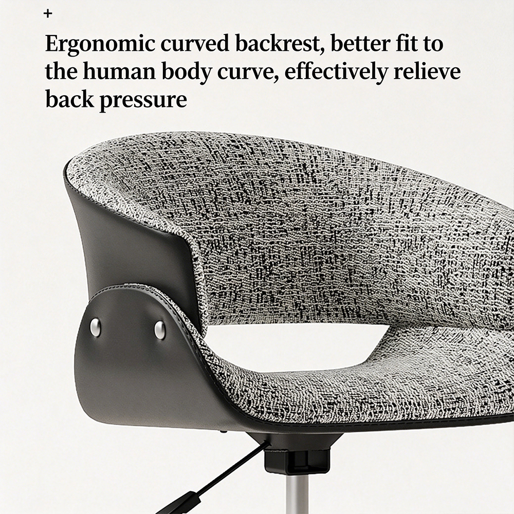 Linen PU Upholstery Carbon Steel Base Rotatable Office Chair 1 Piece