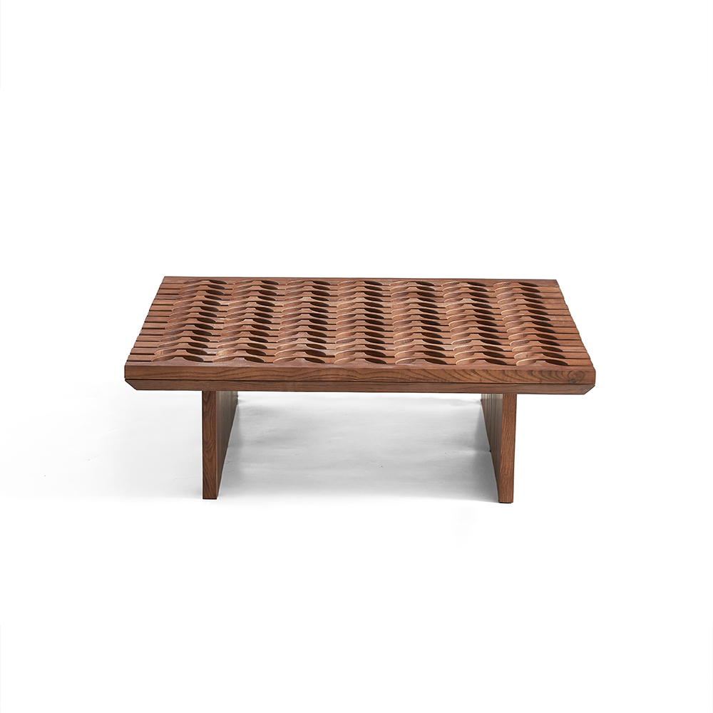Premium Walnut Veneer Ash Wood Square Living Room Center Table