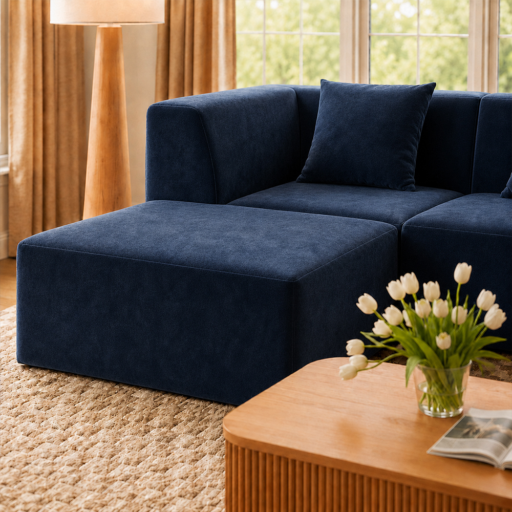 Embossed Velvet Modular Vacuum Compressed Sectional Sofa