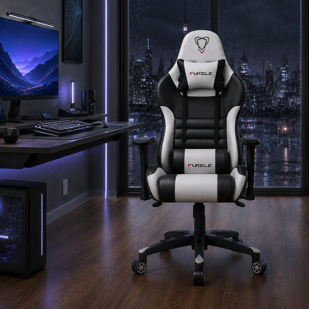 Ergonomic PU Leather Gaming Chair 2D Adjustable Armrests