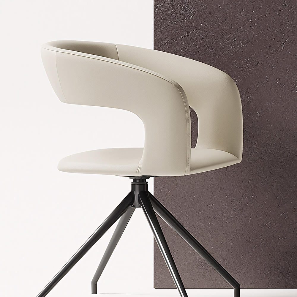 Microfiber Leather 180 degree Swivel Accent Office Chair 1 Piece