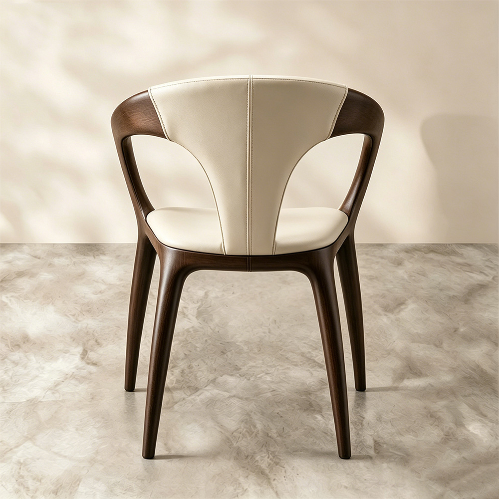 Stain Resistant Faux Leather Tapered Wood Leg Minimalist Dining Chair 1 Piece