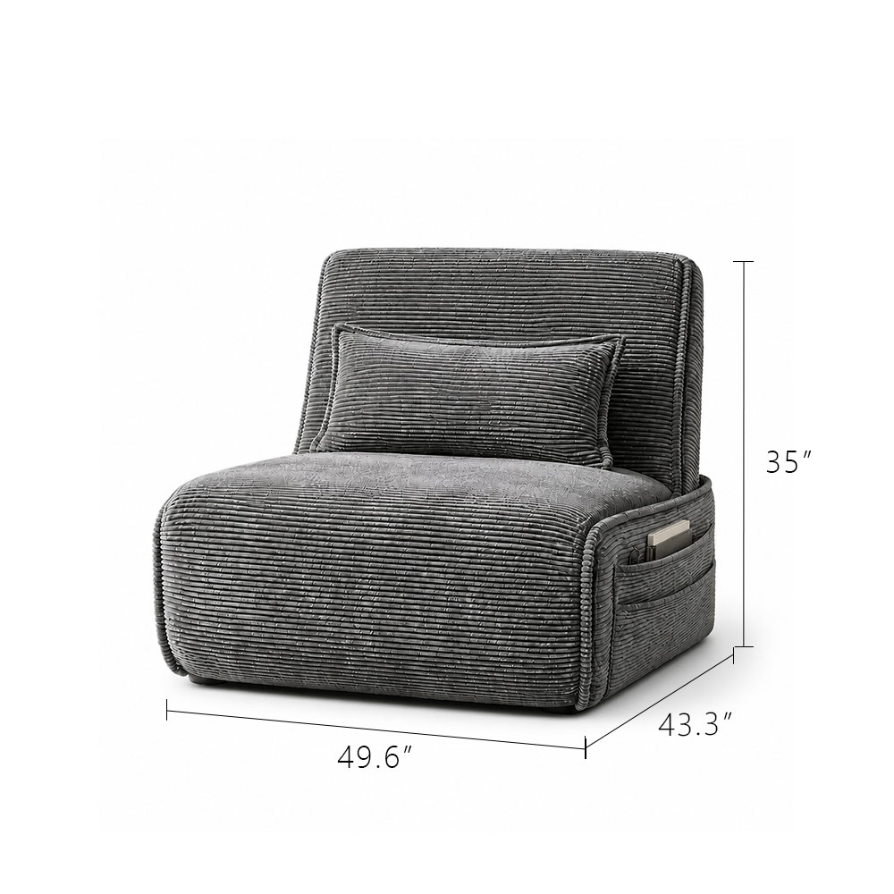 Corduroy 2 In 1 Convertible Storage Sleeper Lounge Chair