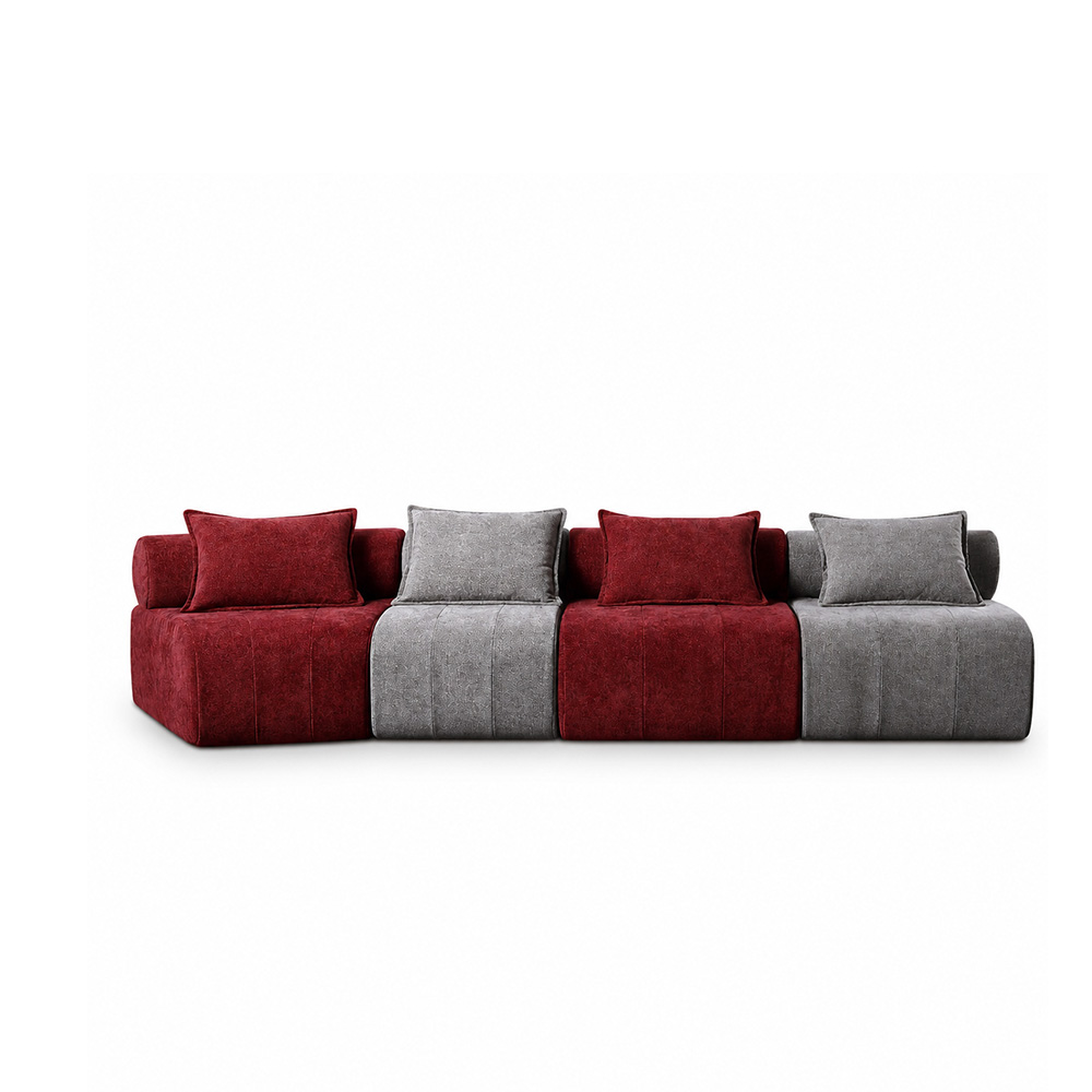 Space Saving Compressed Packaging Two Tone Modular Living Room Sofa