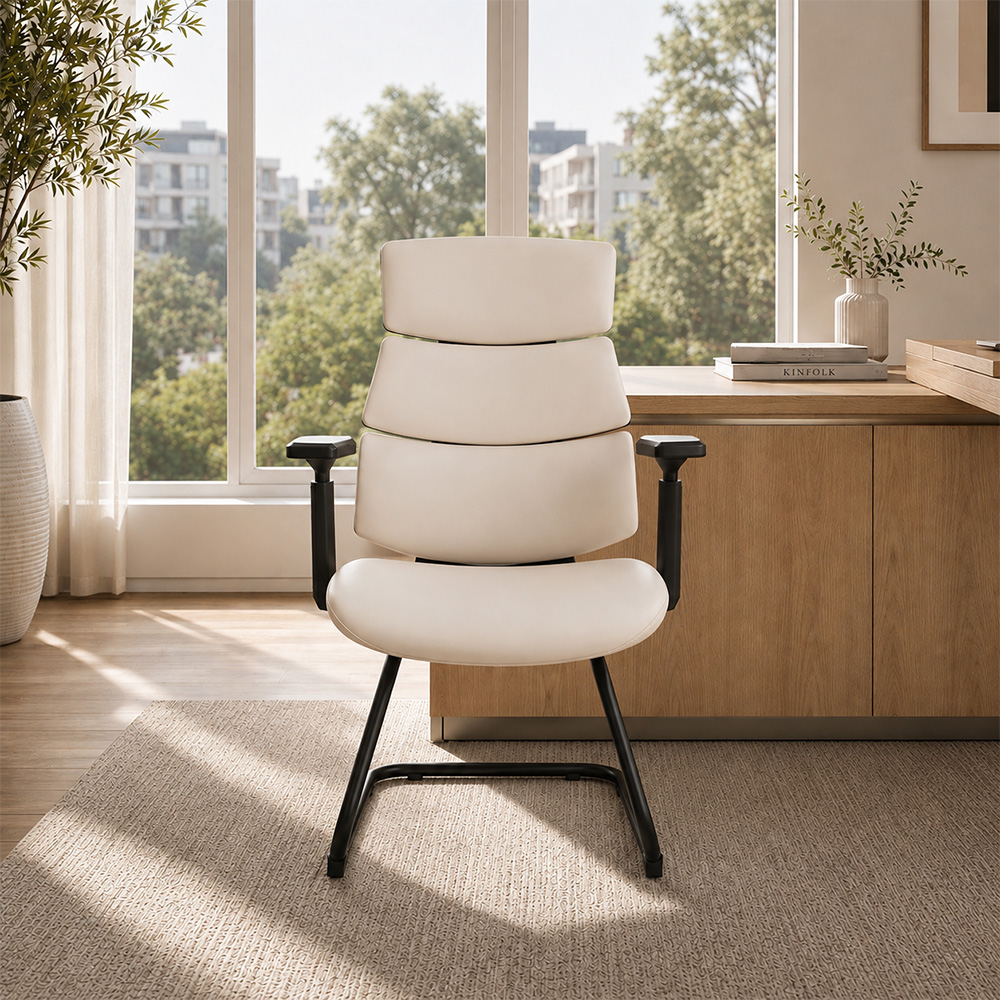 PU Ergonomic Office Chair with Adjustable Lumbar Support