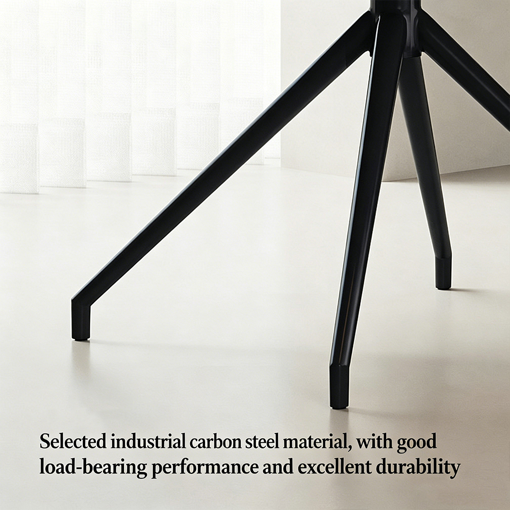 Minimalist Armless Layer Cushion Swivel Metal Leg Residential Chair 1 Piece