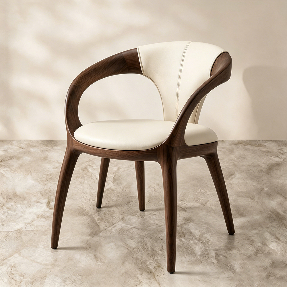Stain Resistant Faux Leather Tapered Wood Leg Minimalist Dining Chair 1 Piece