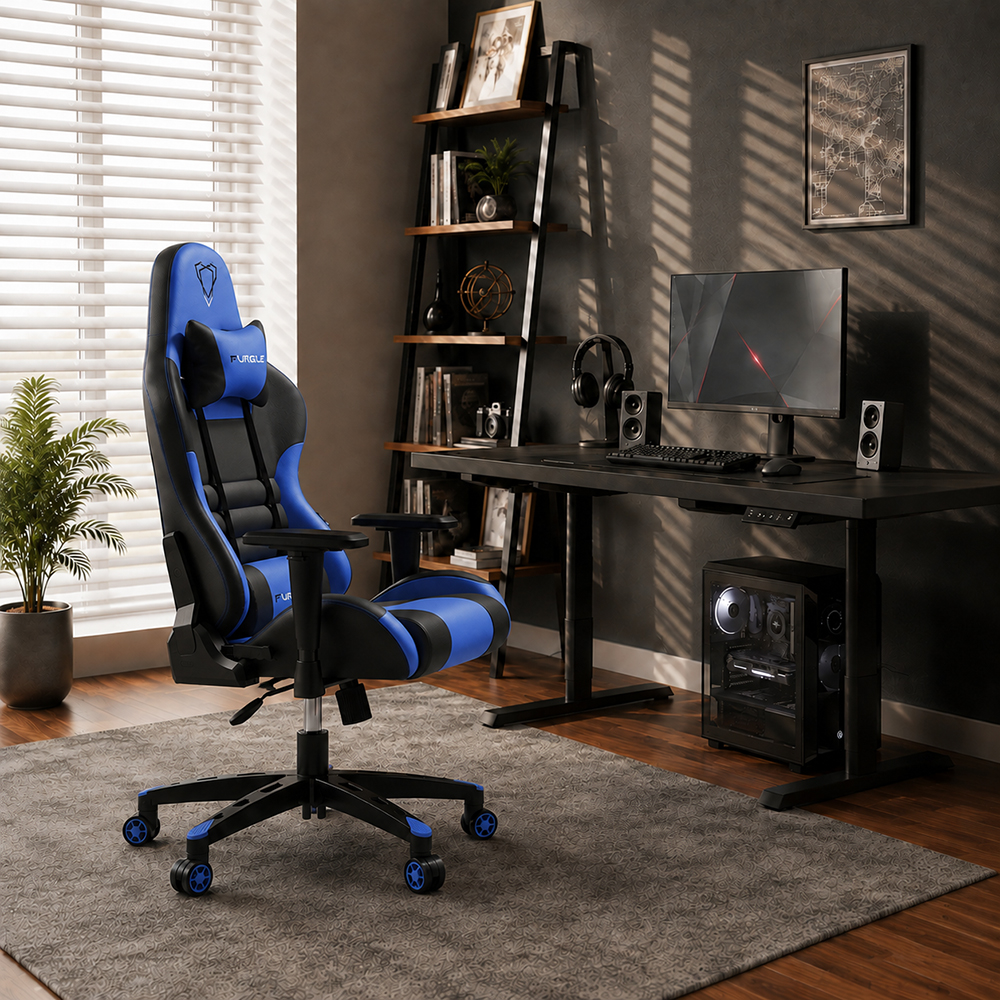 Ergonomic PU Leather Gaming Chair 2D Adjustable Armrests