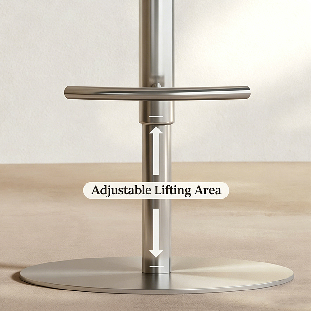 Adjustable Swivel Bar Stool with Floral Patterned Cushion and Chrome Base 1 Piece