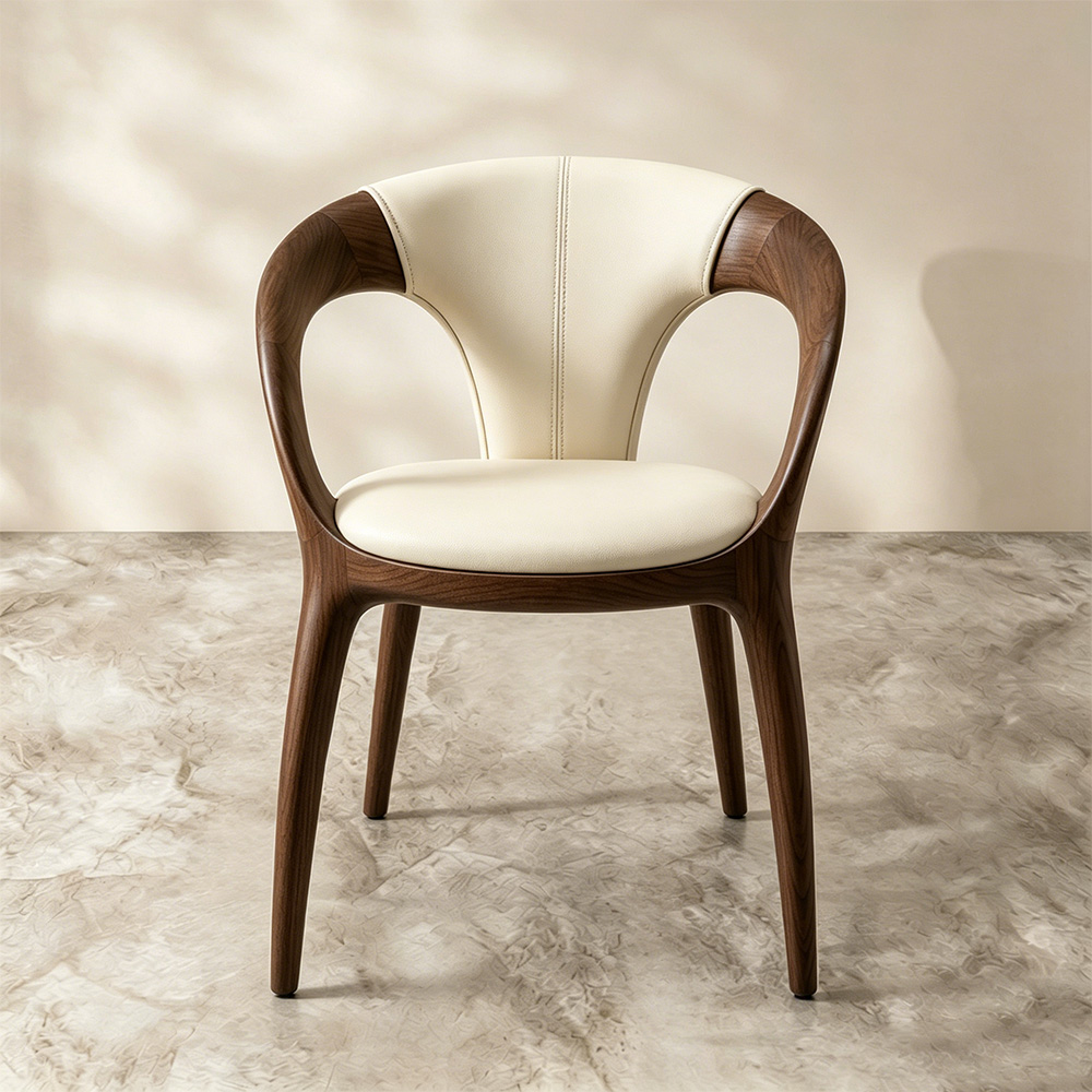 Stain Resistant Faux Leather Tapered Wood Leg Minimalist Dining Chair 1 Piece