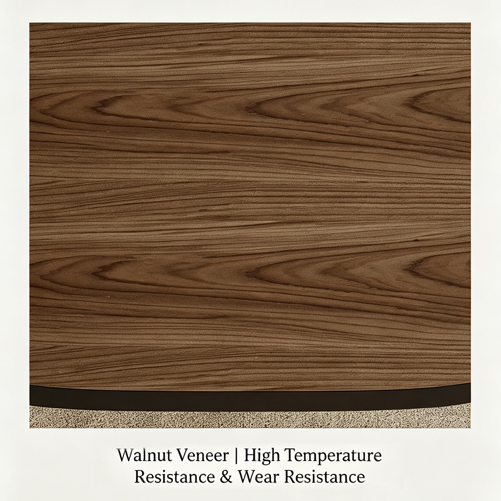 Oval Walnut Veneer Single Drawer Turned Black Leg Coffee Table
