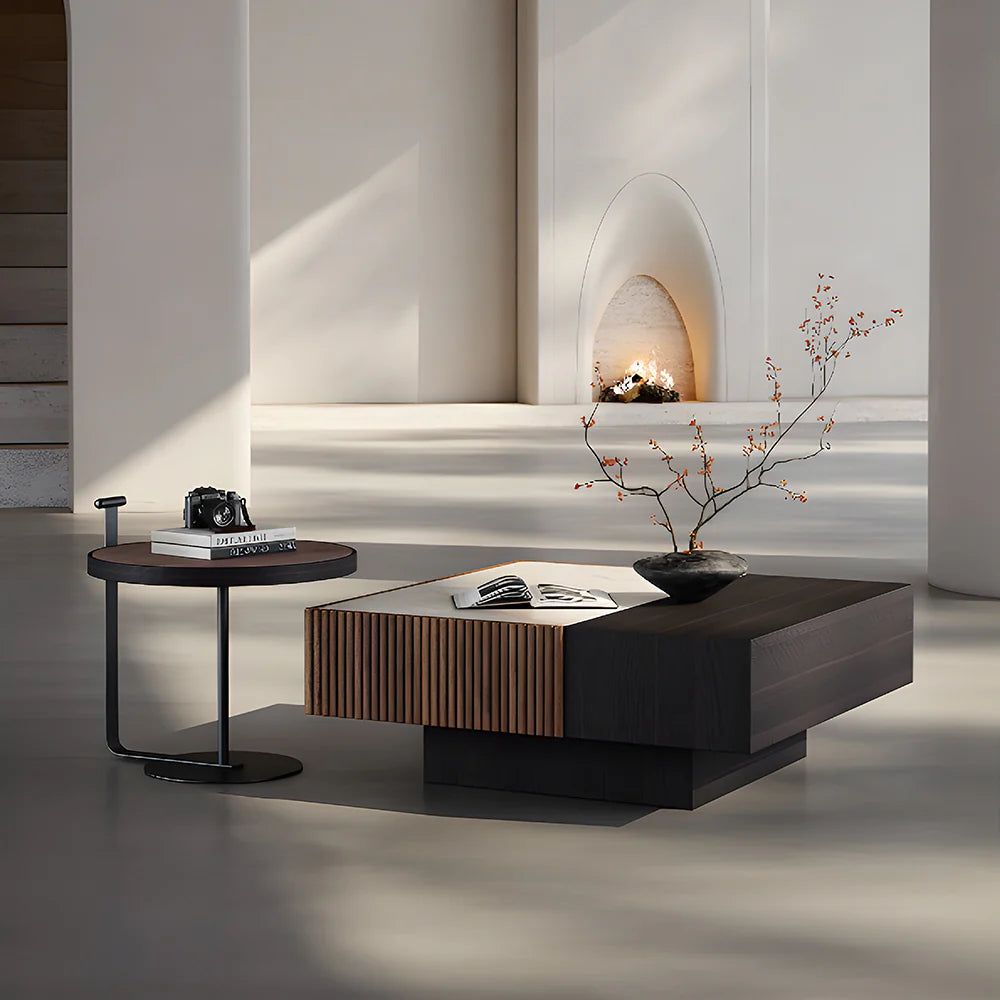 Arrtle Modern Round and Square Nesting Coffee Table Set