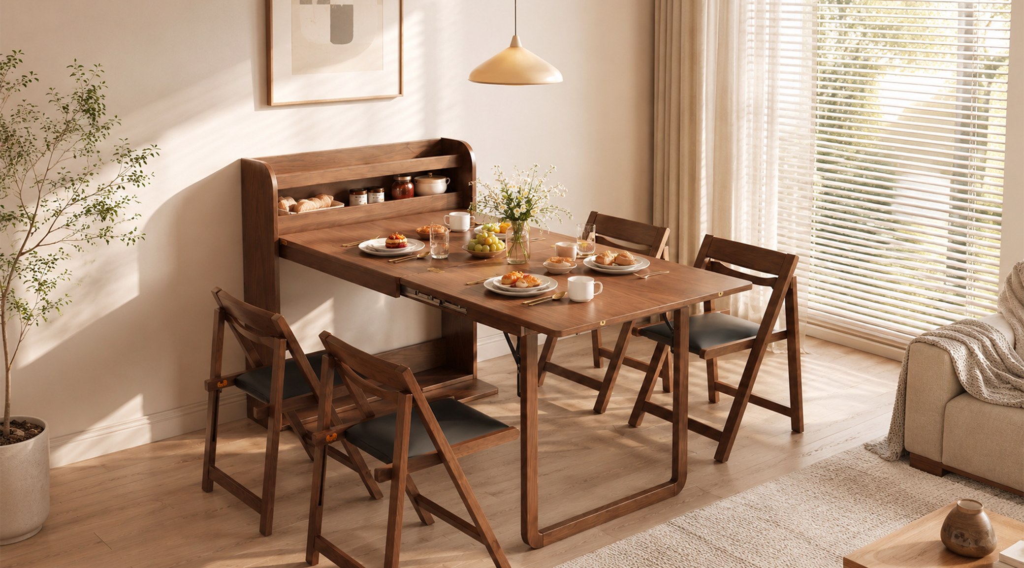 DT2028WN Murphy dining table for 4 people