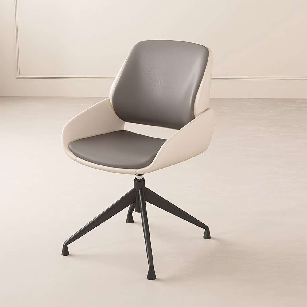 Ergonomic Faux Leather 360 Swivel Metal Base Office Chair 1 Piece