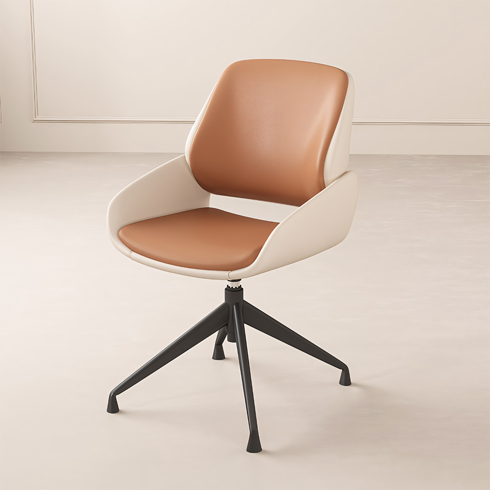Ergonomic Faux Leather 360 Swivel Metal Base Office Chair 1 Piece
