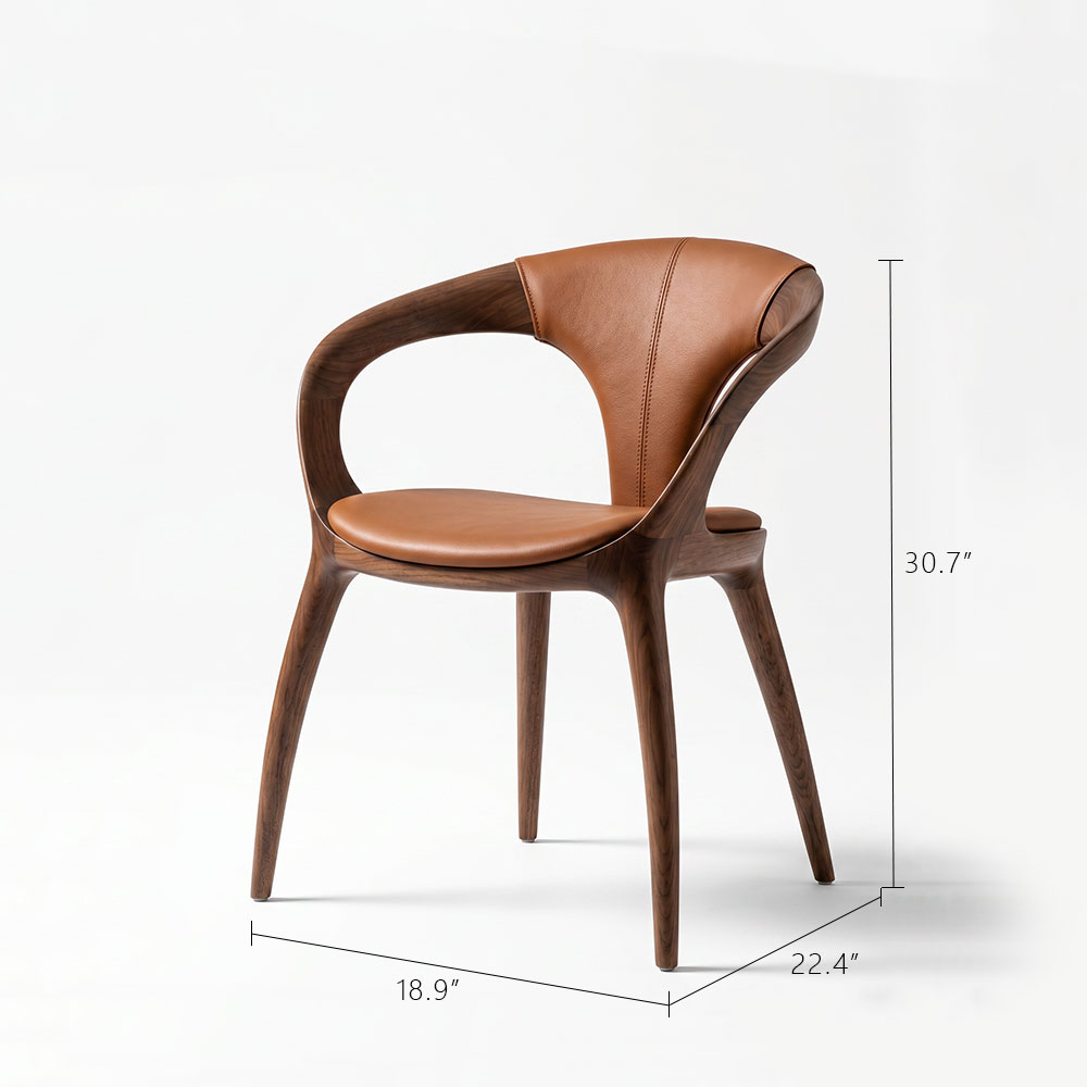 Stain Resistant Faux Leather Tapered Wood Leg Minimalist Dining Chair 1 Piece
