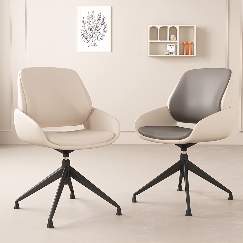 Ergonomic Faux Leather 360 Swivel Metal Base Office Chair 1 Piece