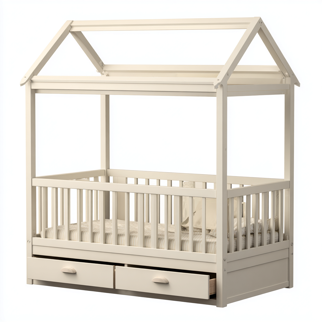 Lit pour enfant bois 150x75x160 cm - beige - design moderne - adapté à la chambre-Shelterilo